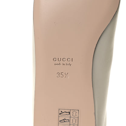 Gucci Nappa Lumiere Deva Horsebit Chain Embellished Flats 35.5 Dusty White 6 of 10
