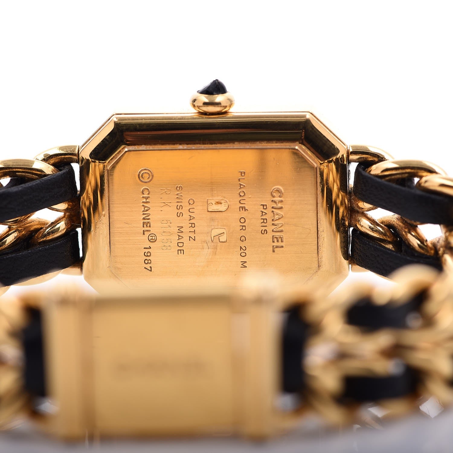 Chanel Stainless Steel Lambskin 20mm Chain Premiere Quartz Watch Gold L 5 of 6