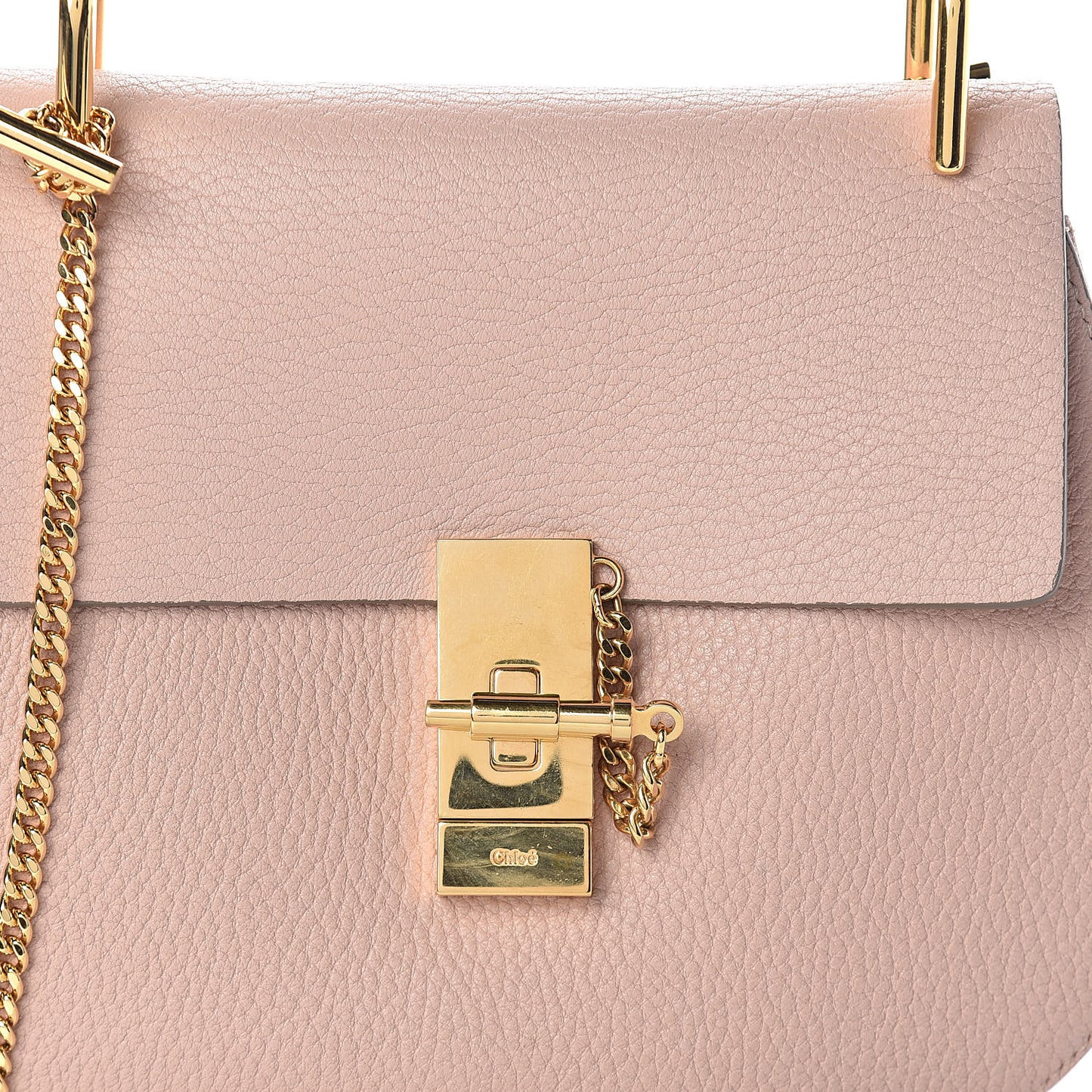 Grained Lambskin Drew Shoulder Bag Cement Pink