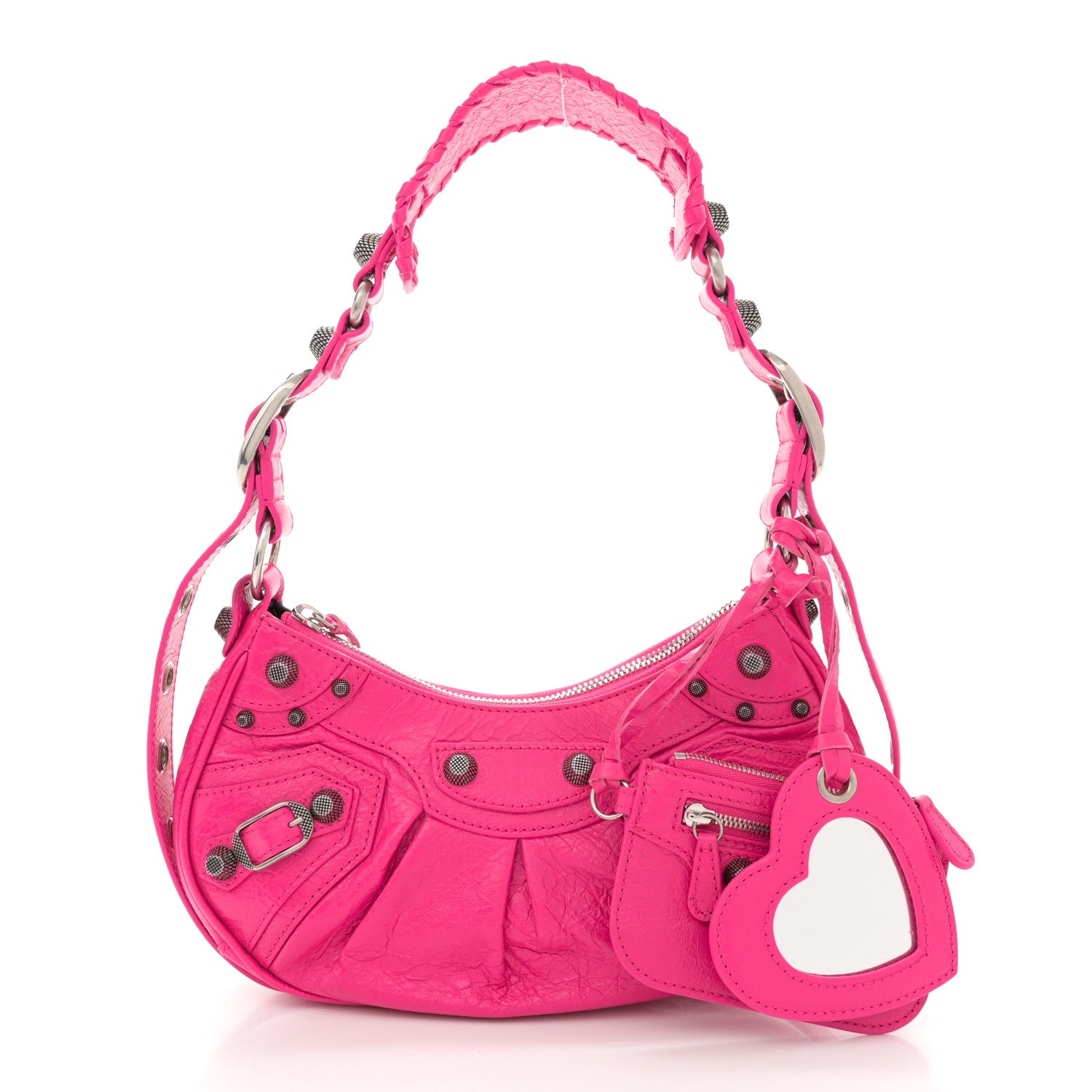 Balenciaga Agneau Arena Le Cagole Shoulder Bag XS Hot Pink 3 of 12