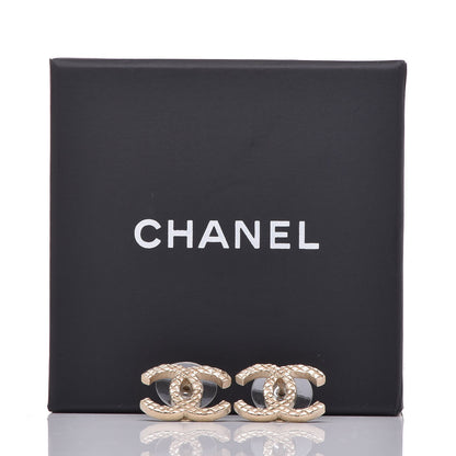 Chanel Quilted CC Earrings Gold 7 of 7