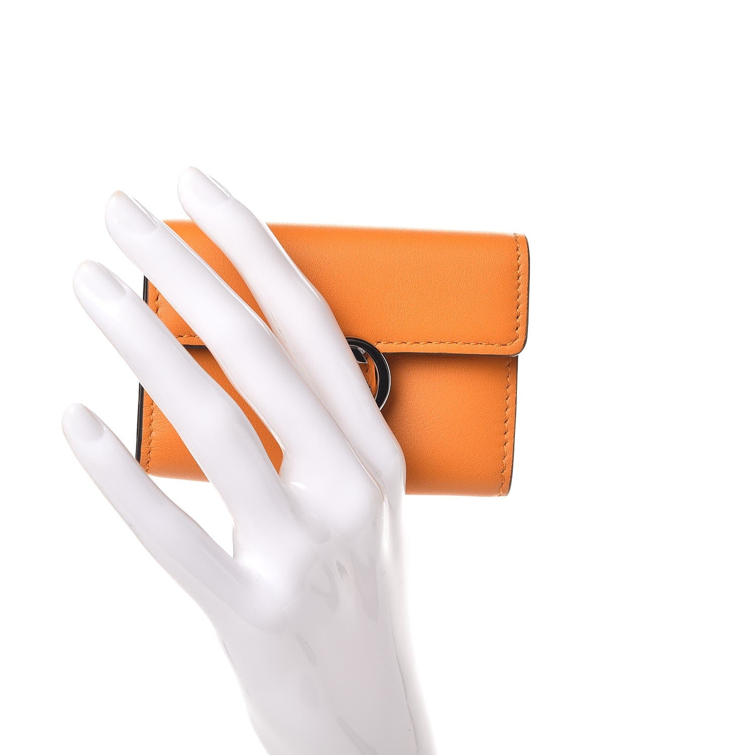 Gucci Calfskin Icon Signature 6 Key Holder Case Orange 2 of 8