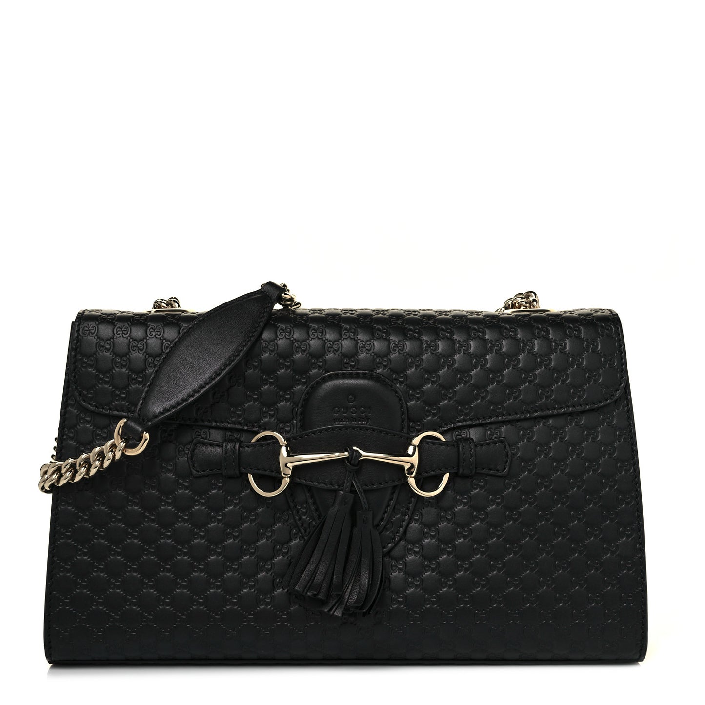 Microguccissima Medium Emily Chain Shoulder Bag Black