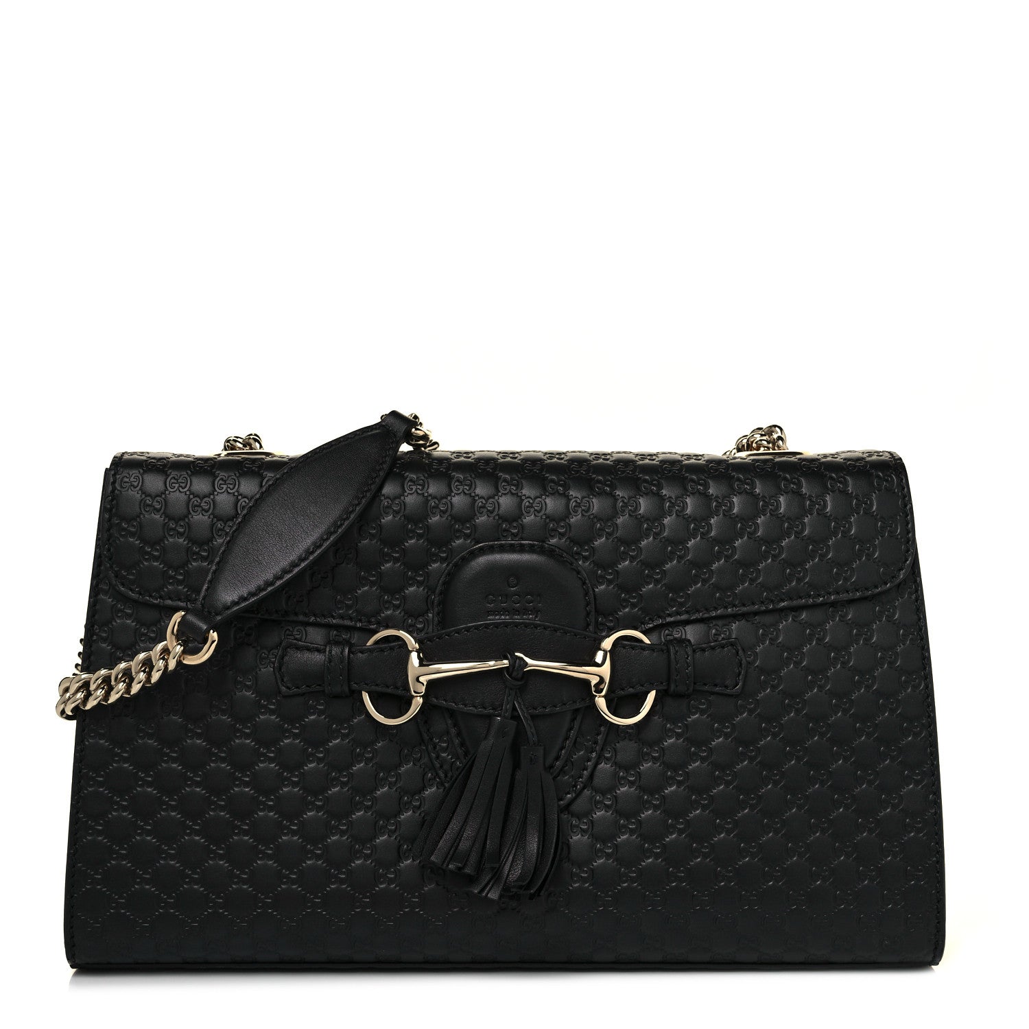 Gucci Microguccissima Medium Emily Chain Shoulder Bag Black 1 of 21