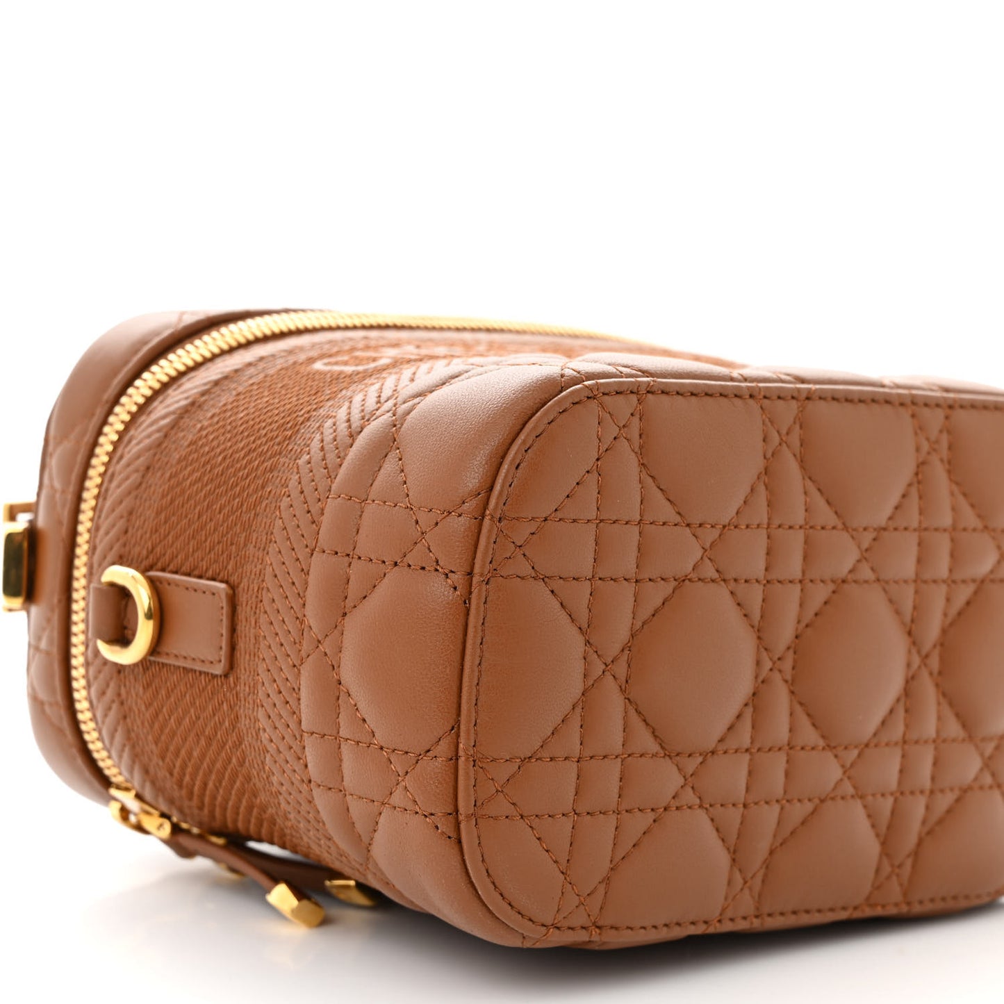 Lambskin Cannage Small Diortravel Vanity Case Cognac