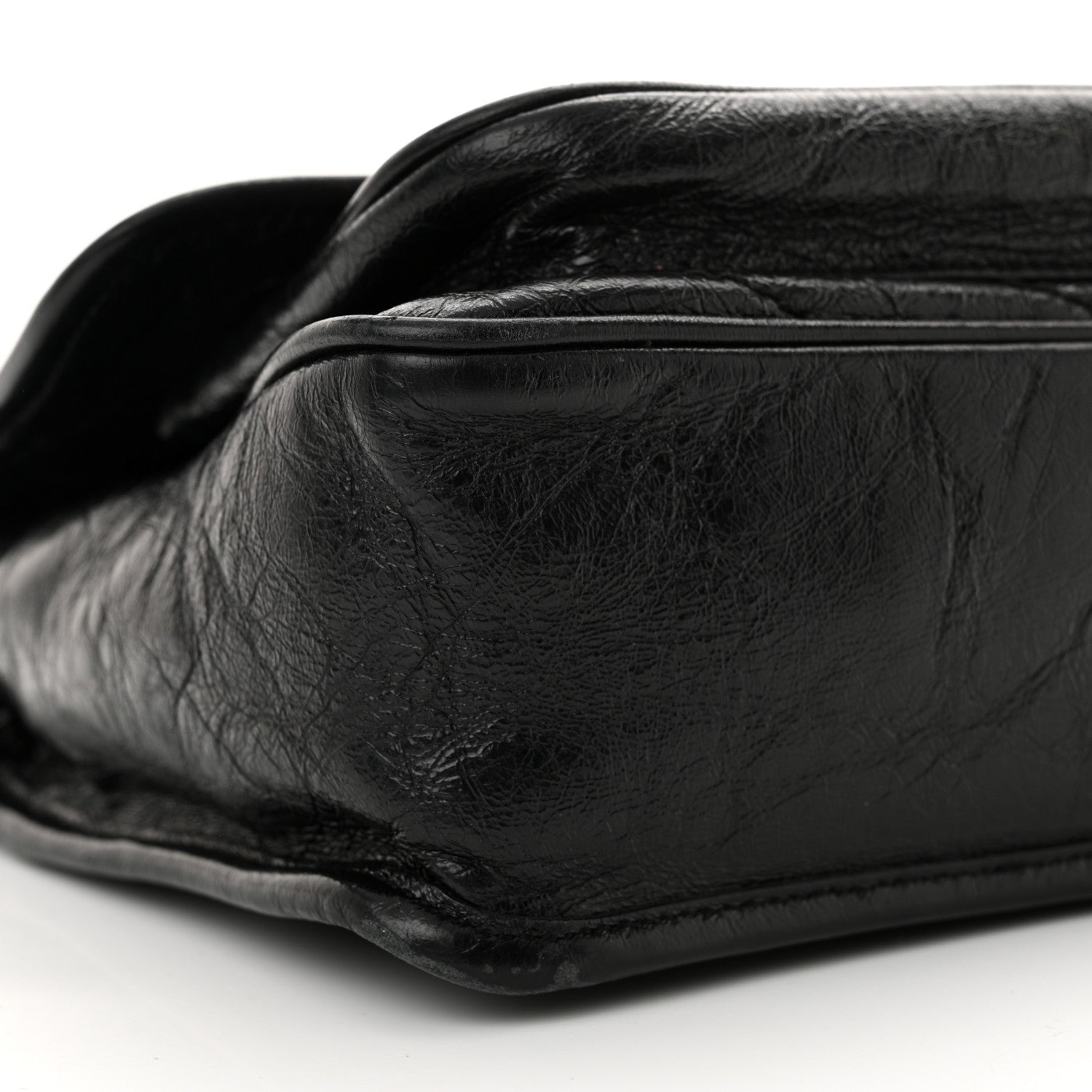 Saint Laurent Crinkled Calfskin Matelasse Monogram Baby Niki Chain Satchel Black 9 of 14