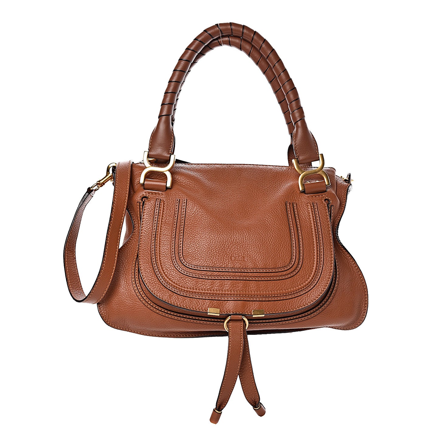 Calfskin Medium Marcie Satchel Tan