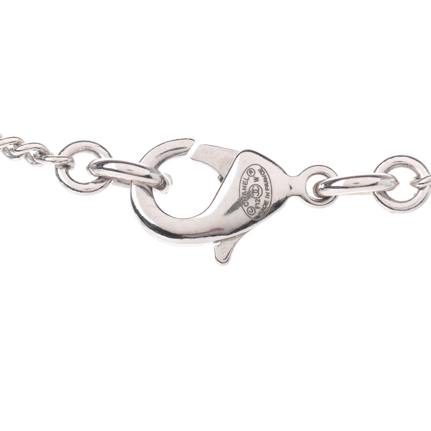 Chanel Crystal Timeless CC Necklace Silver 4 of 4