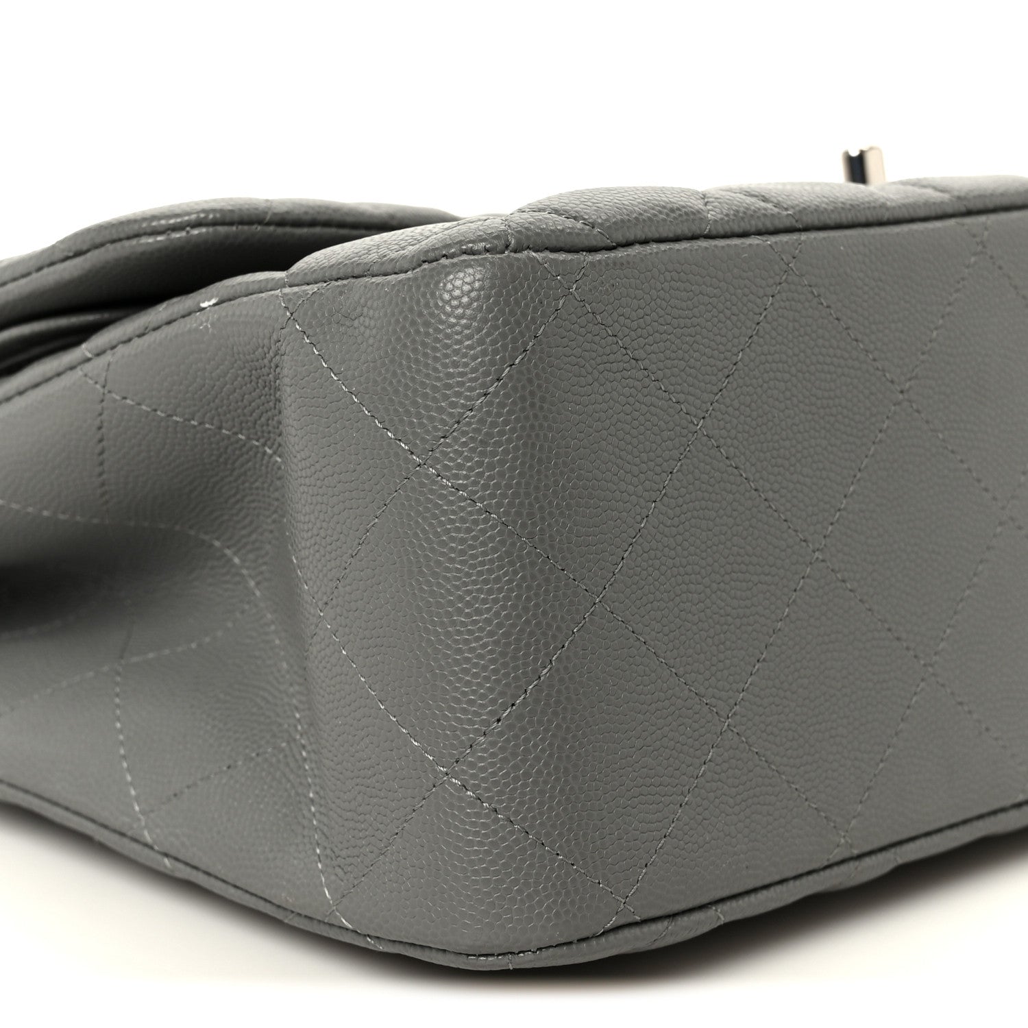 Chanel Caviar Quilted Jumbo Double Flap Grey 10 of 11