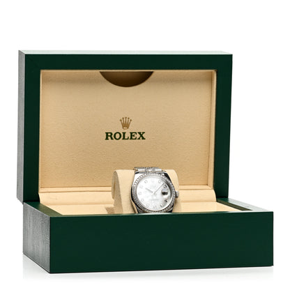Rolex Stainless Steel Diamond Bezel Mother of Pearl 36mm Oyster Perpetual Datejust Watch 116244 5 of 5