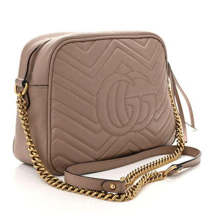 Gucci Calfskin Matelasse Medium GG Marmont Chain Shoulder Bag Porcelain Rose 3 of 14