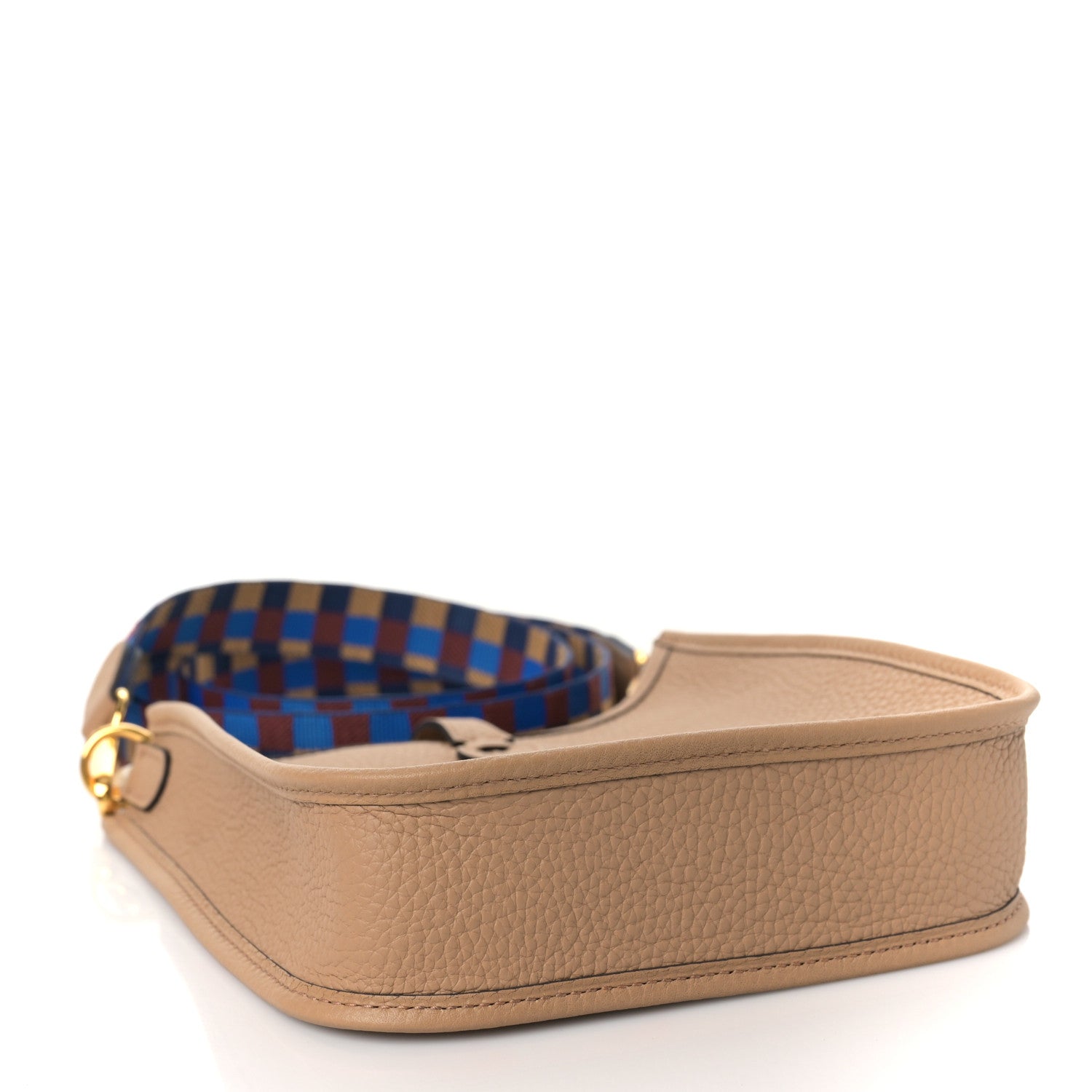 Hermes Taurillon Clemence Maxi Quadrille Evelyne TPM Chai Bleu Rouge H Bleu Saphir 4 of 9