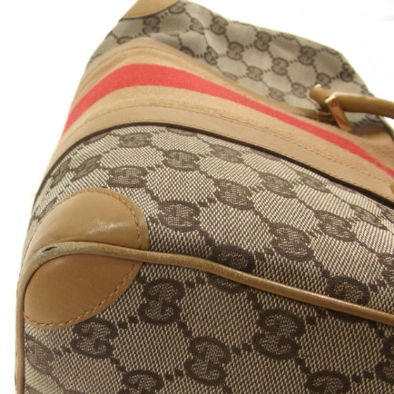 Gucci Monogram Orange Web Boston Tote 7 of 11