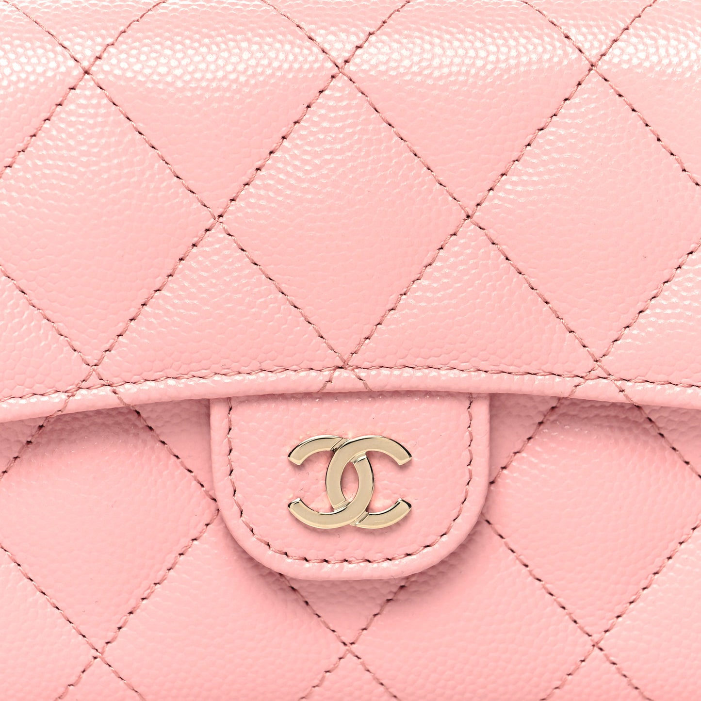 Caviar Quilted Medium Flap Wallet Pink