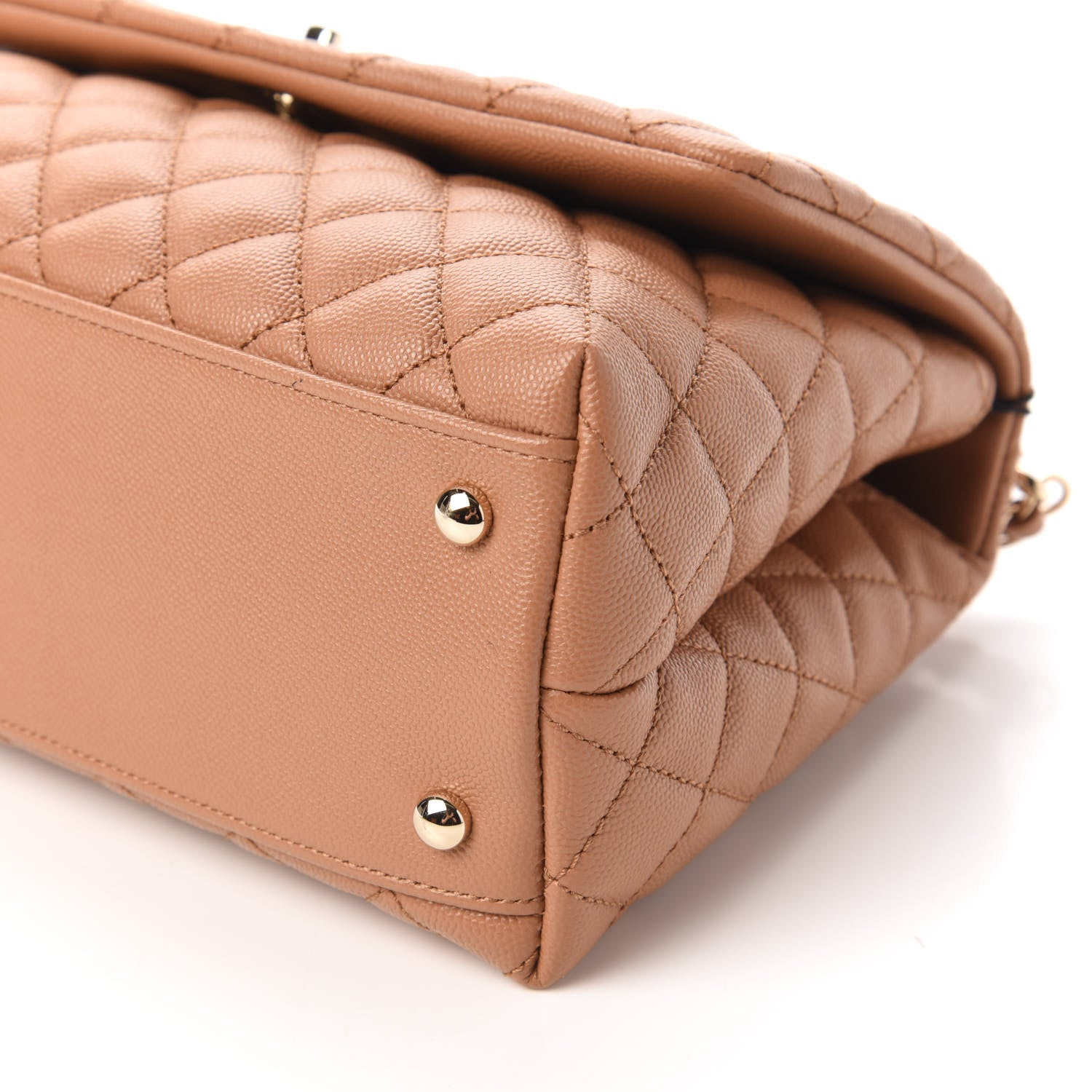 Chanel Caviar Quilted Lizard Embossed Small Coco Handle Flap Brown 7 of 10