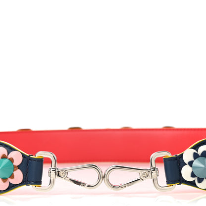 Fendi Vitello Dolce Flowerland Studded Strap You Blue Corallo Multicolor 3 of 4