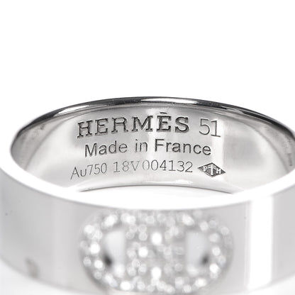 Hermes 18K White Gold Diamond PM H D'Ancre Ring 51 5.75 4 of 5
