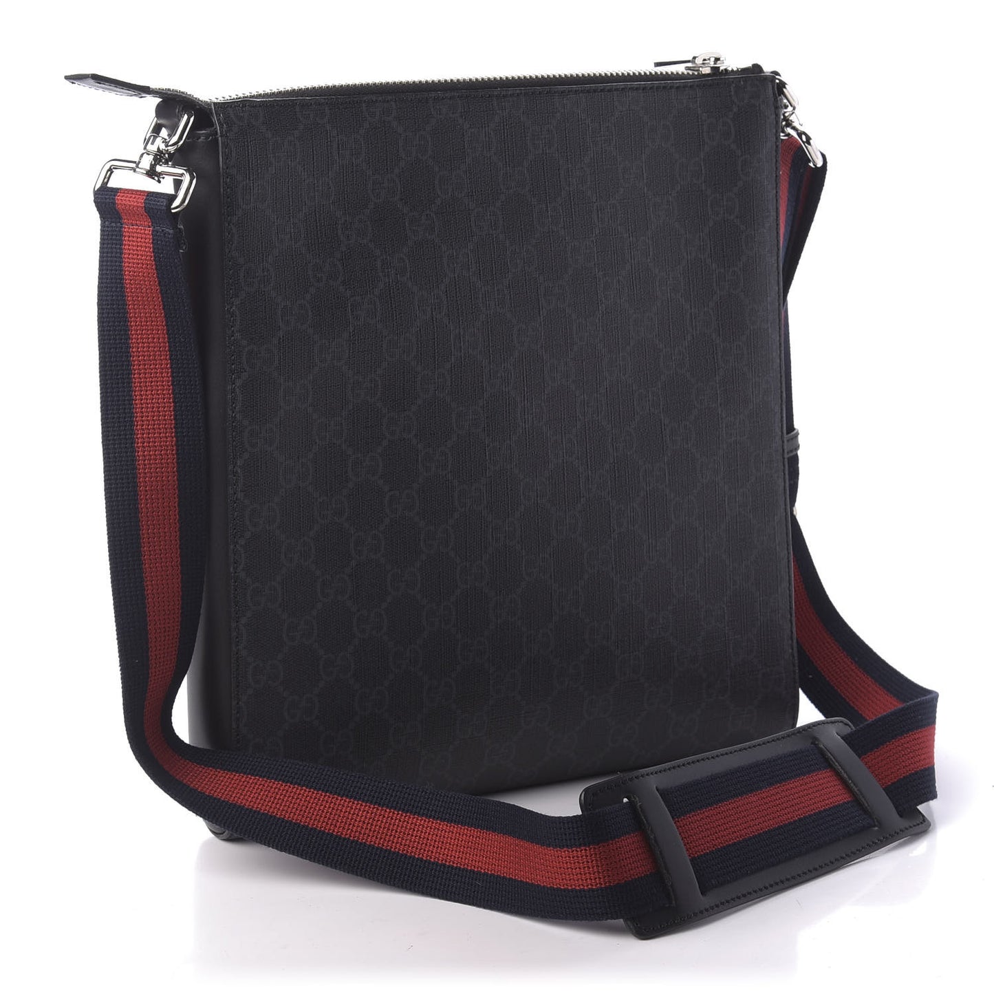GG Supreme Monogram Night Courrier Flat Messenger Bag Black Multicolor