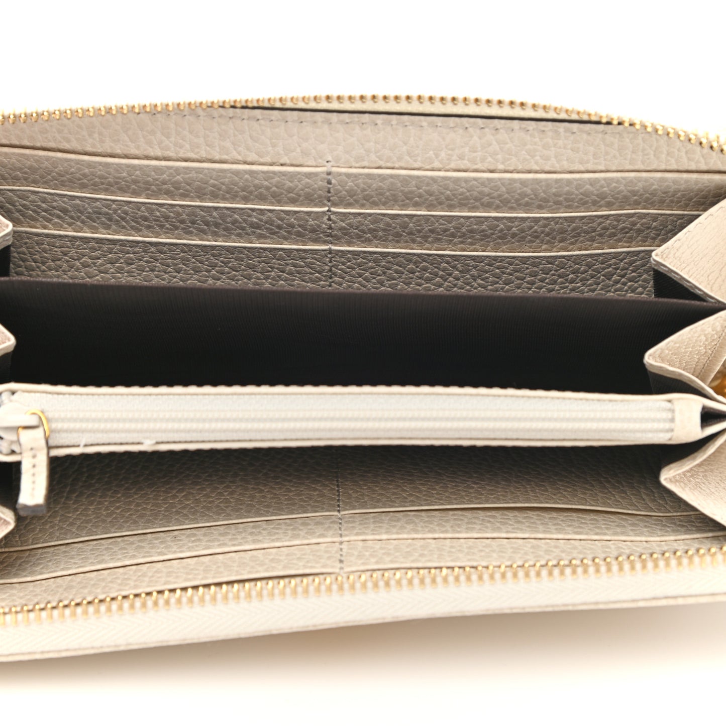 Dollar Calfskin GG Marmont Zip Around Wallet Mystic White