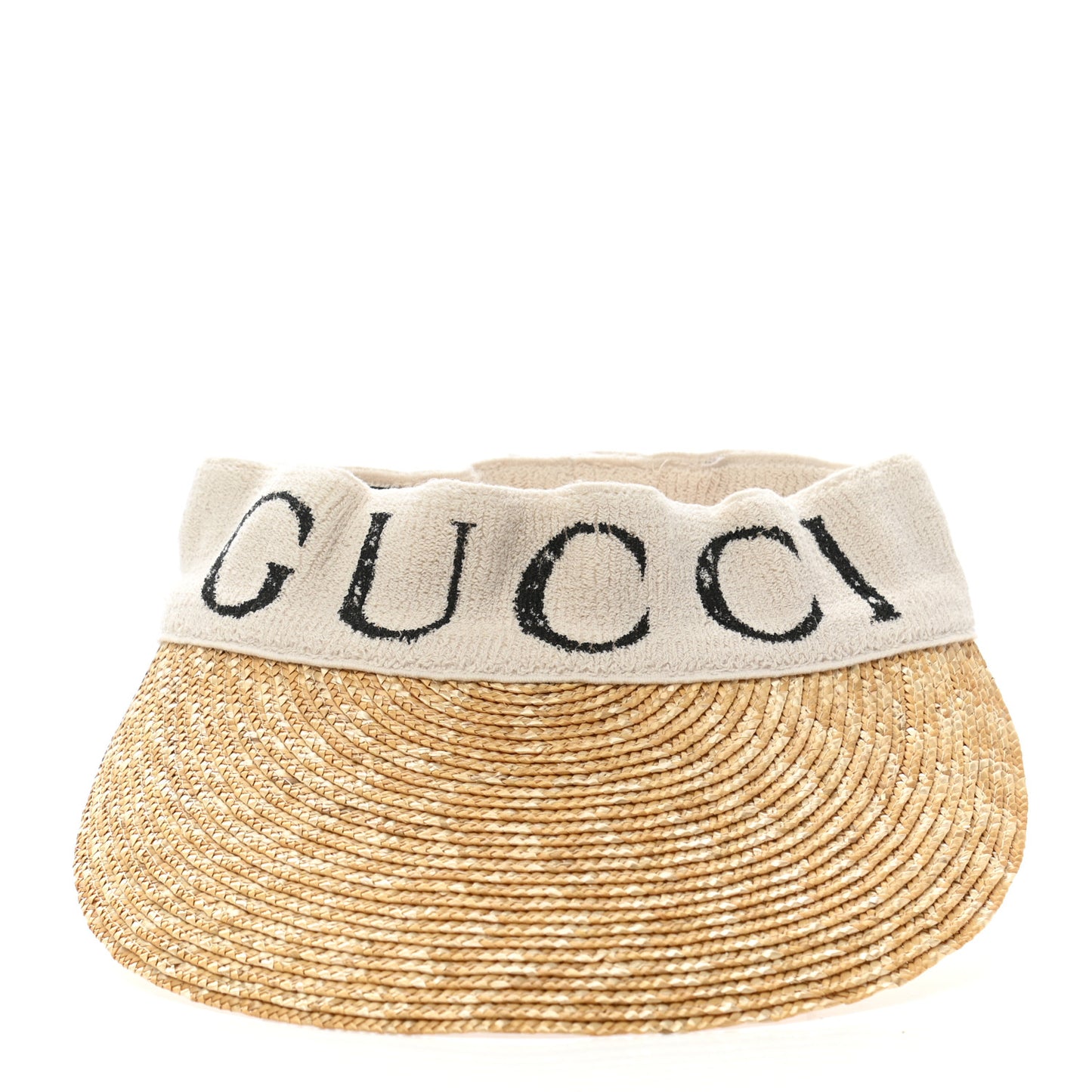 Raffia Logo Visor L Ivory Black