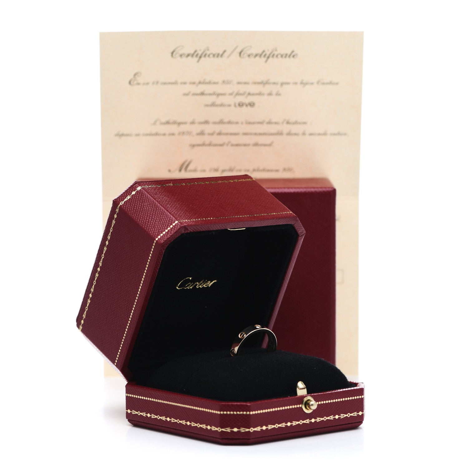Cartier 18K Yellow Gold Diamond 4mm LOVE Wedding Band Ring 56 7.5 5 of 5