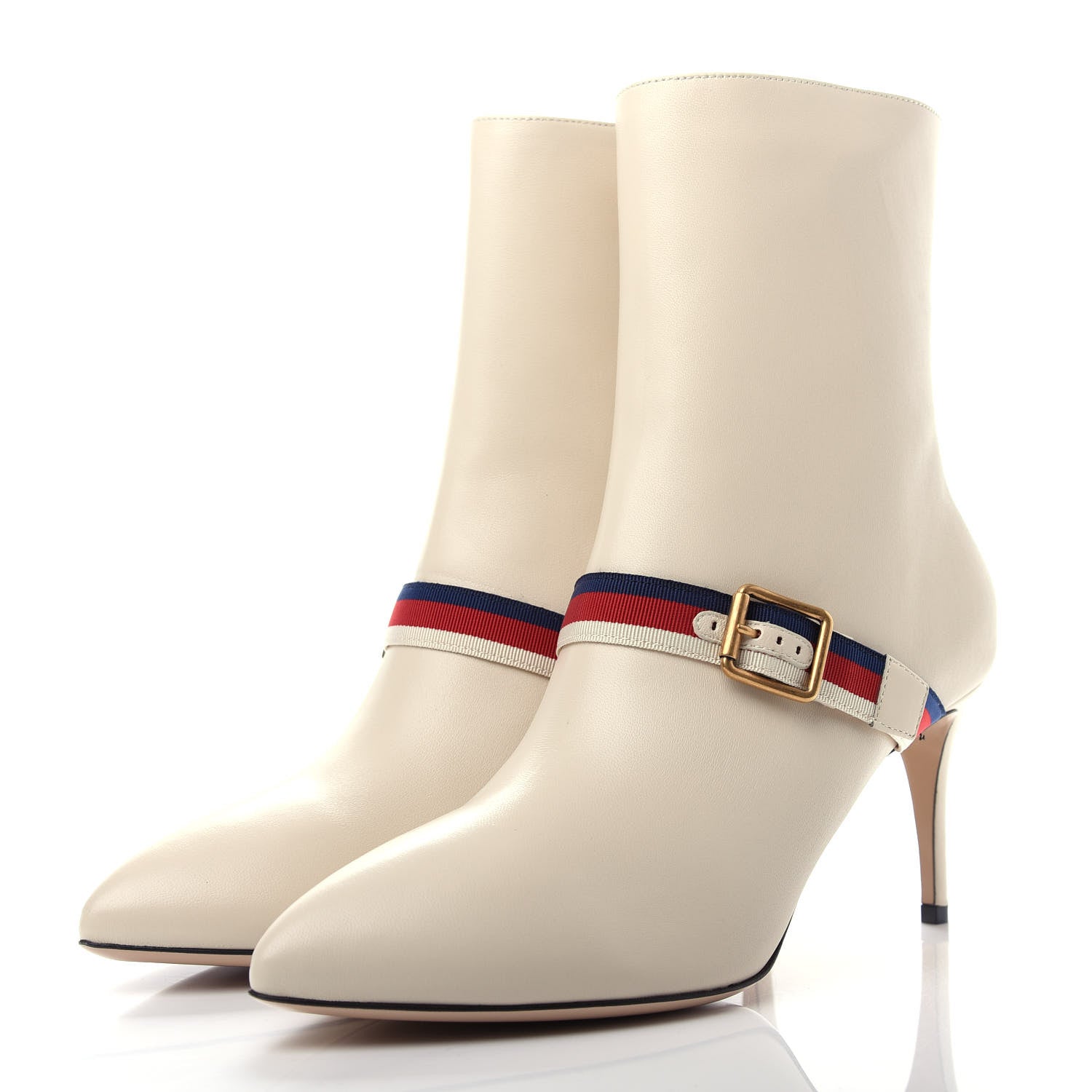Gucci Nappa Sylvie Ankle Boots 41 Mystic White 3 of 12