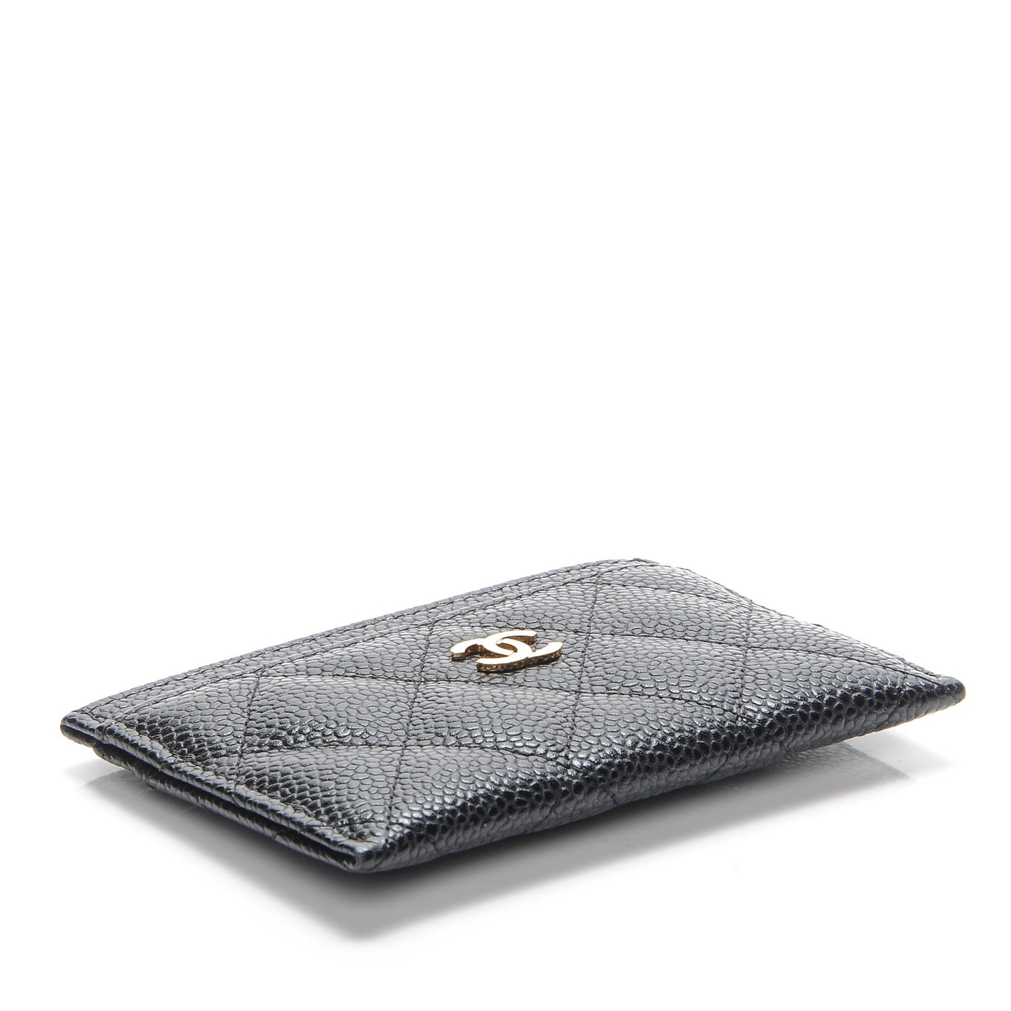 Caviar Quilted Card Holder Black