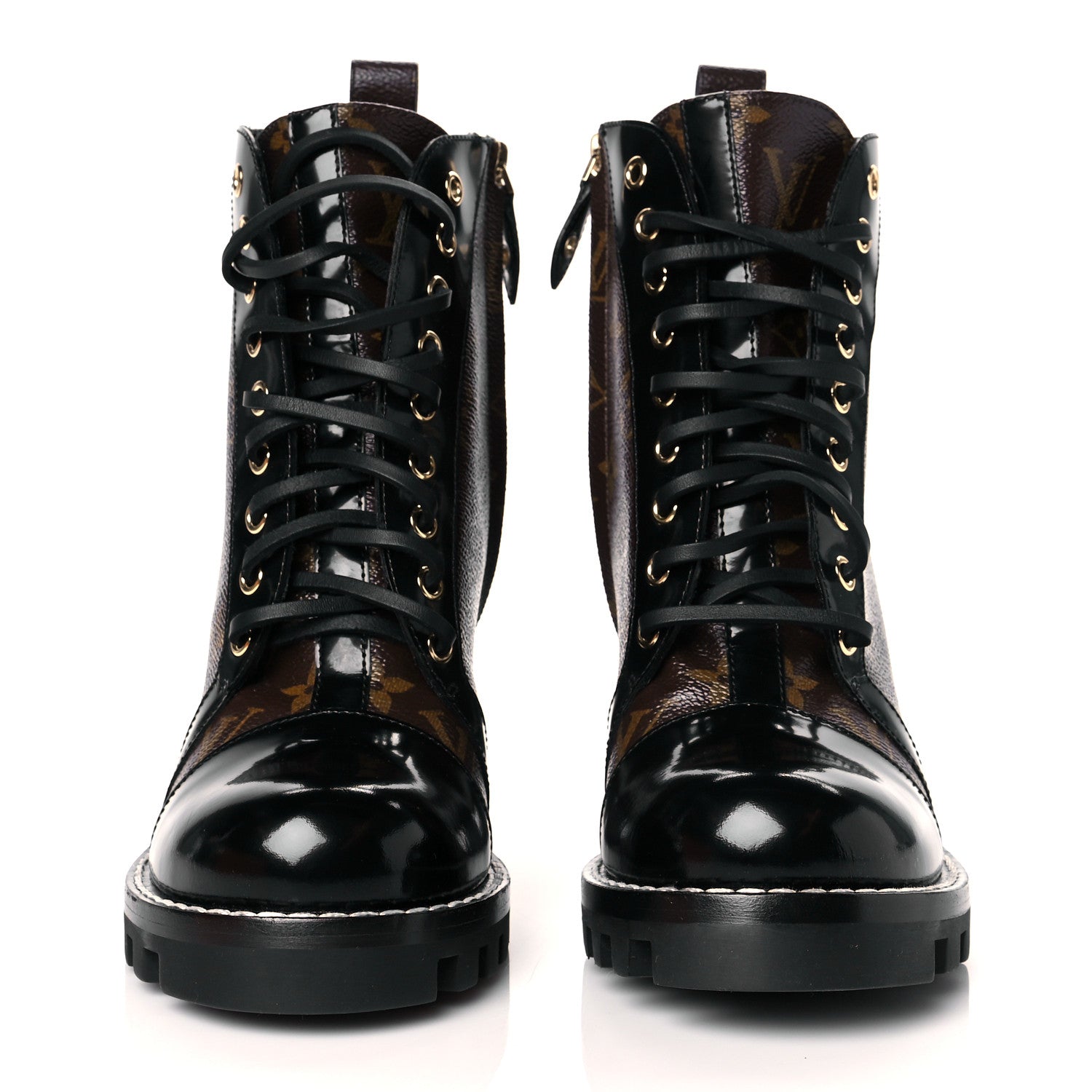 Louis Vuitton Patent Calfskin Monogram Star Trail Ankle Boots 39.5 Black 2 of 9