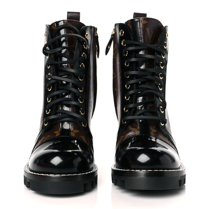 Louis Vuitton Patent Calfskin Monogram Star Trail Ankle Boots 39.5 Black 2 of 9