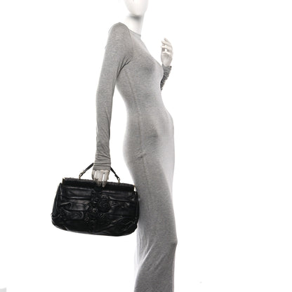 Valentino Garavani Nappa Jardin Rose Framed Duffel Black 2 of 10