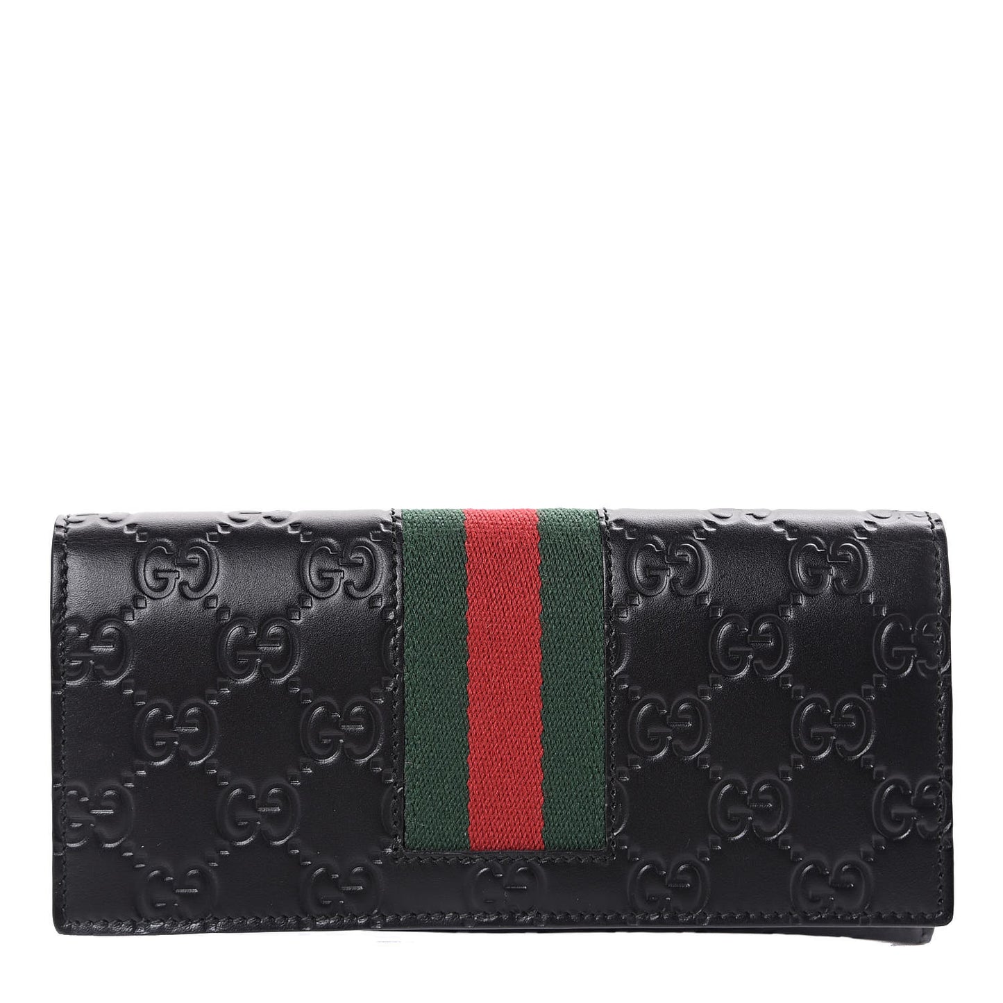 Guccissima Signature Web New Web Continental Wallet Black