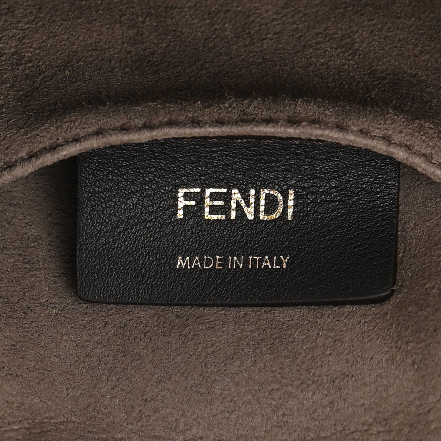 Fendi Glazed Fabric Vitello Century FF 1974 Stamp Patch Mini Double F Crossbody Bag Mogano Panna Black 5 of 10