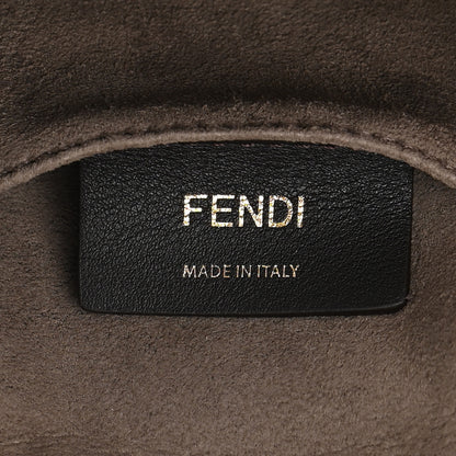 Fendi Glazed Fabric Vitello Century FF 1974 Stamp Patch Mini Double F Crossbody Bag Mogano Panna Black 5 of 10