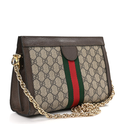 Gucci GG Supreme Monogram Web Small Ophidia Chain Shoulder Bag Brown 3 of 11