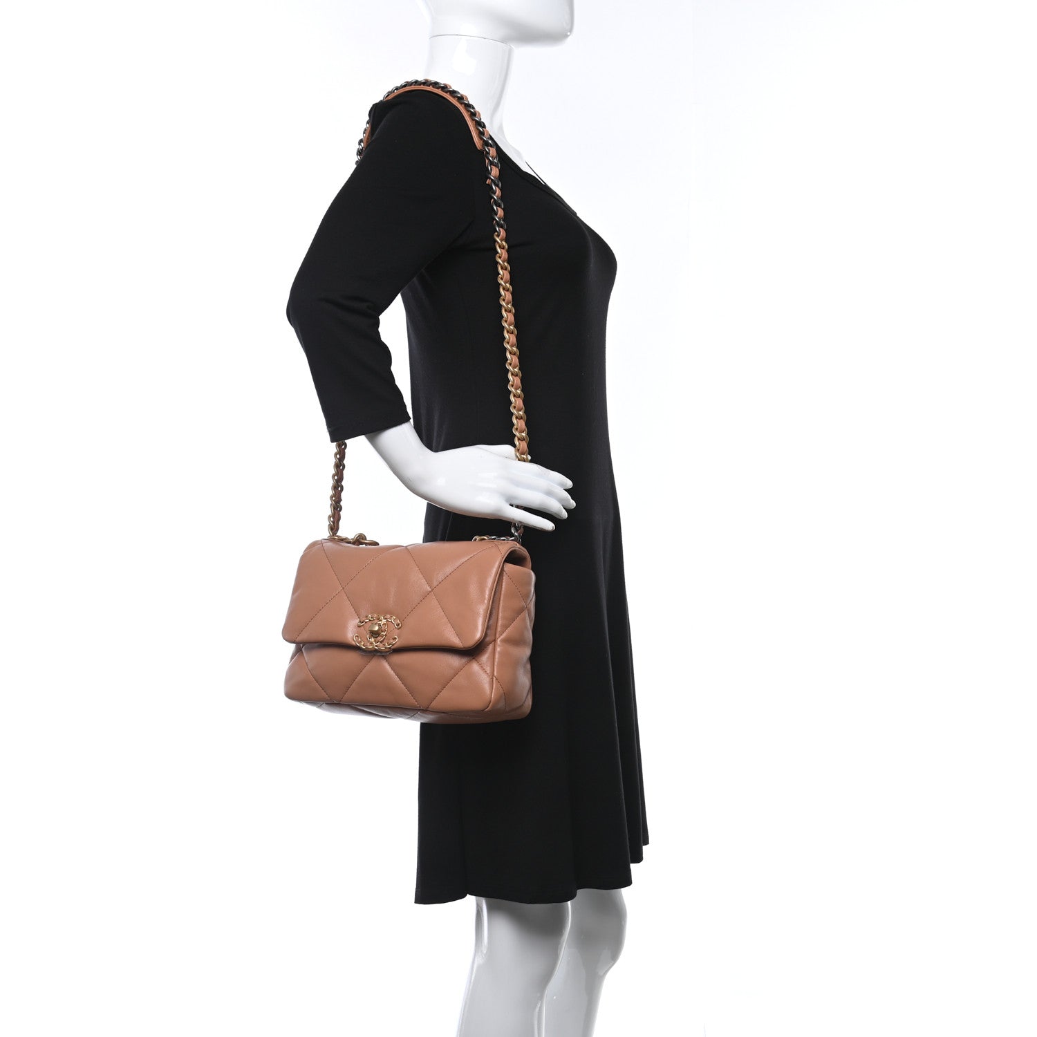 Chanel Lambskin Quilted Medium Chanel 19 Flap Brown 2 of 9
