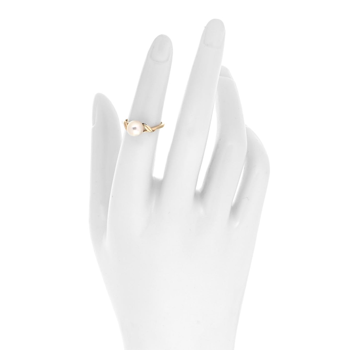 14K Yellow Gold Akoya Pearl 7mm Ring 50 5.25