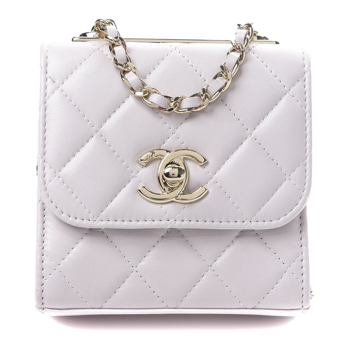 Lambskin Quilted Mini Trendy CC Clutch With Chain Lilas Lilac