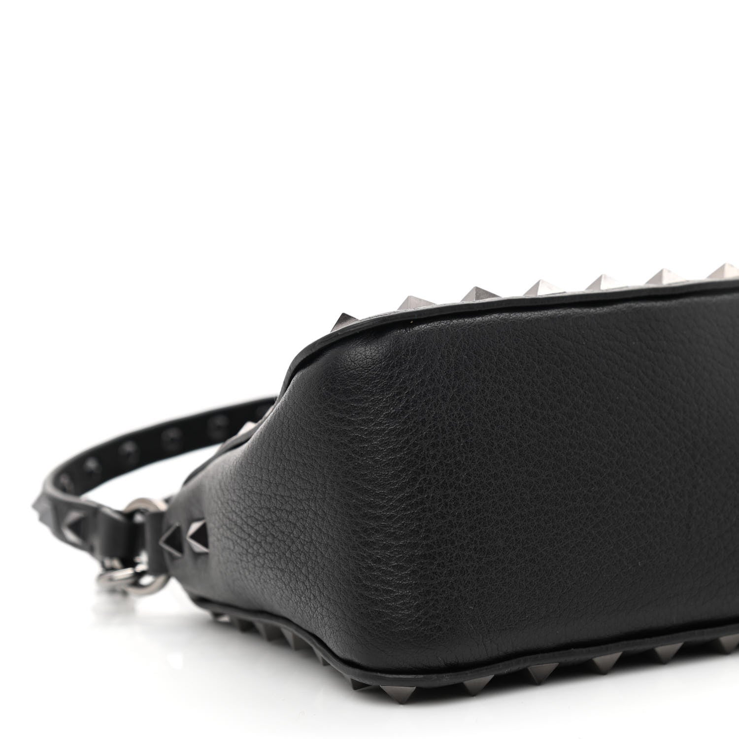 Valentino Garavani Pebbled Calfskin Small Rockstud Flip Lock Shoulder Bag Black 8 of 9