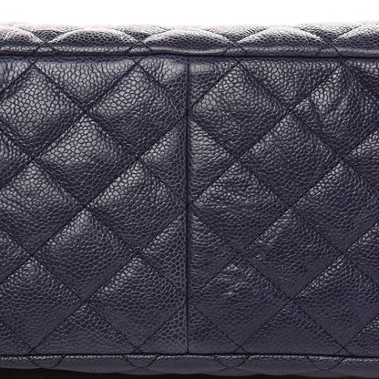 Chanel Crumpled Grained Calfskin Quilted Tote Blue 13 of 15