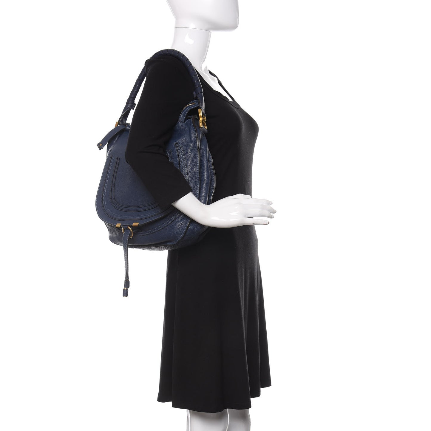 Calfskin Medium Marcie Hobo Scuba Blue