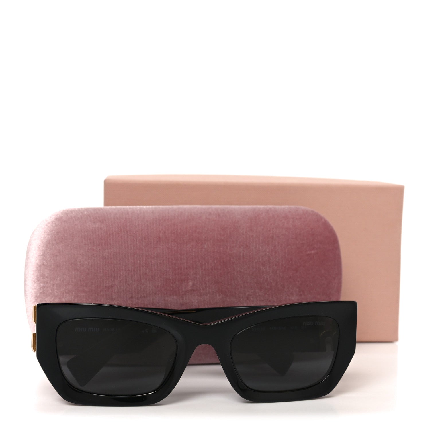 Miu Miu Acetate Rectangle Sunglasses SMU 09W Black 7 of 7