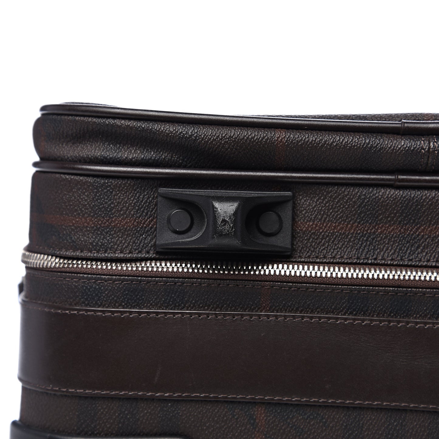 Smoked Haymarket Check Carry-On Suitcase Chocolate