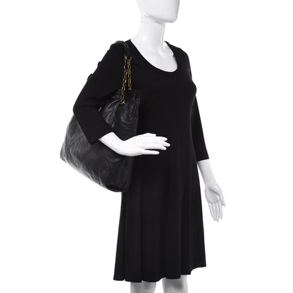 Lanvin Lambskin Quilted Amalia Cabas Tote Black 2 of 9