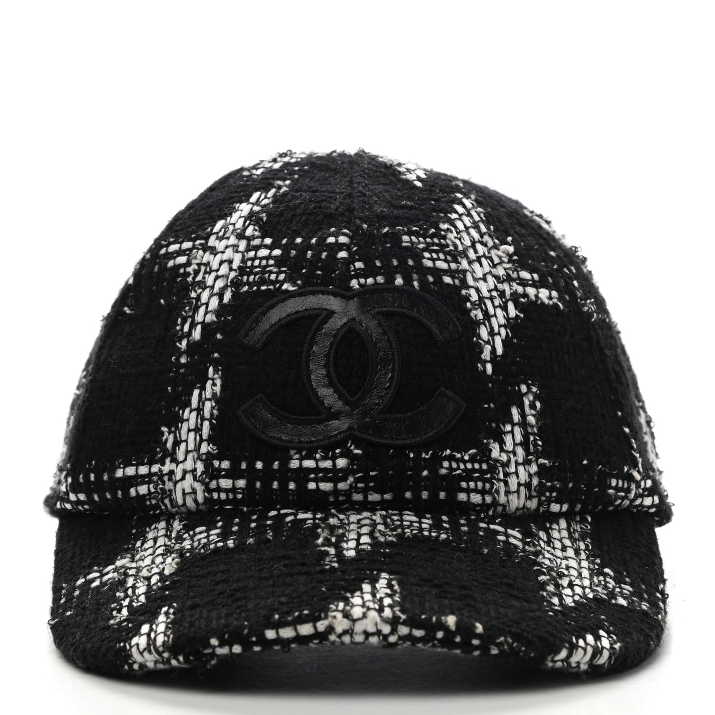 Tweed Cap Hat L Black White