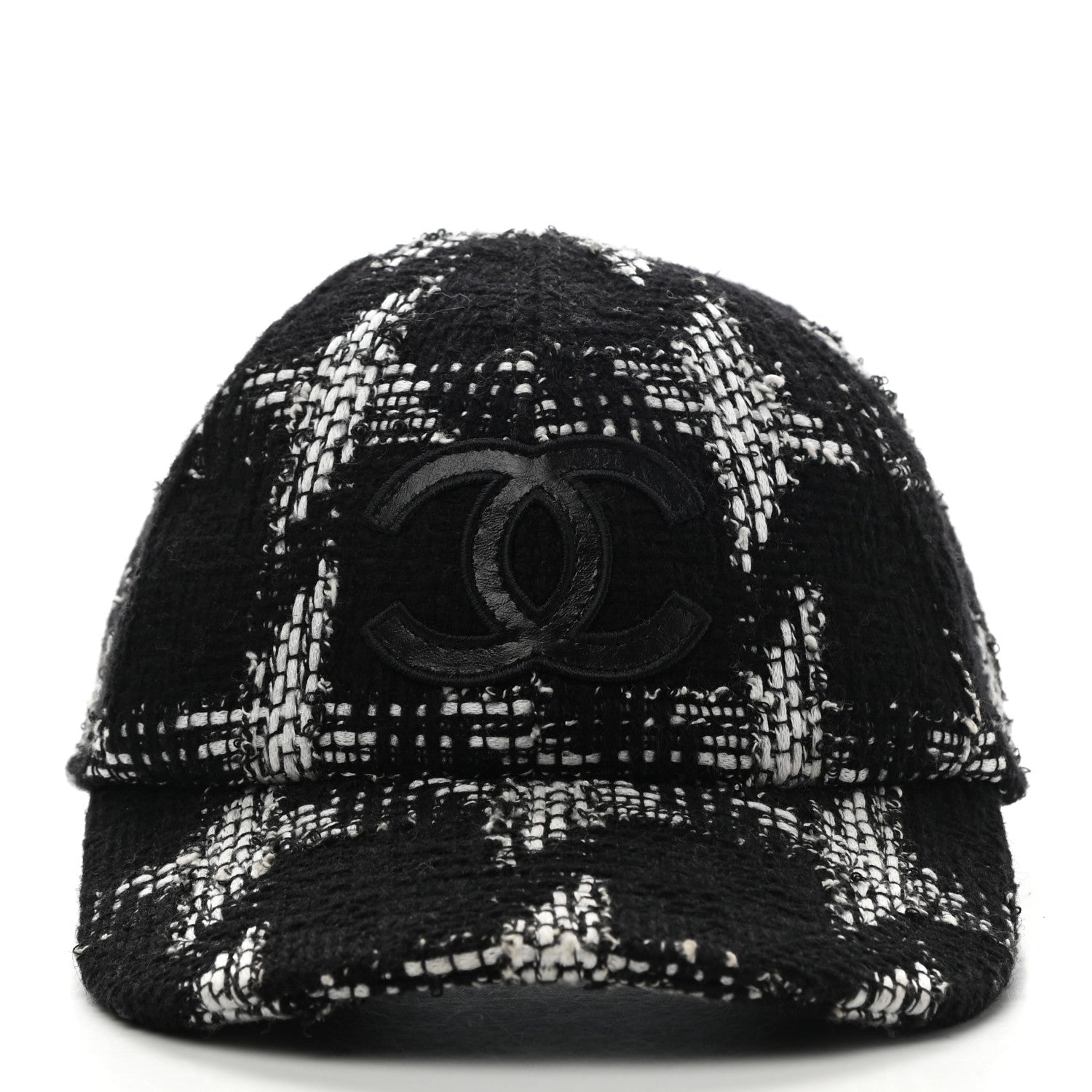 Chanel Tweed Cap Hat L Black White 3 of 8