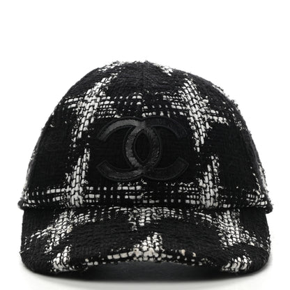 Chanel Tweed Cap Hat L Black White 3 of 8