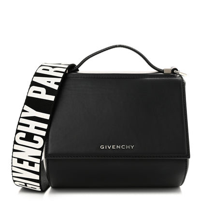 Givenchy Calfskin Mini Pandora Box Logo Strap Crossbody Bag Black 1 of 10