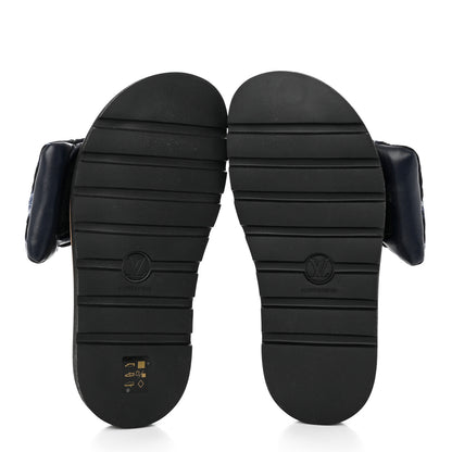 Louis Vuitton Nylon Monogram Womens Pool Pillow Comfort Mules 40 Navy Blue 5 of 8