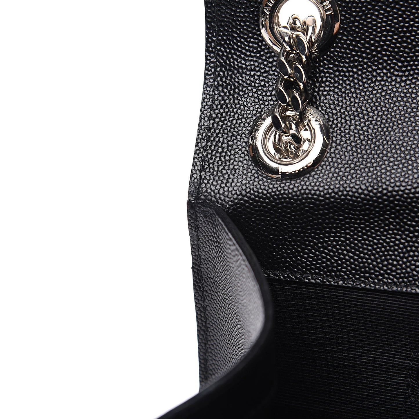 Grain De Poudre Textured Mixed Matelasse Large Triquilt Monogram Satchel Black