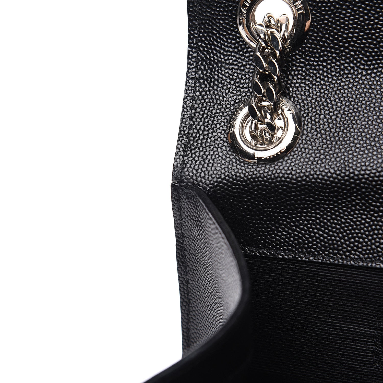 Saint Laurent Grain De Poudre Textured Mixed Matelasse Large Triquilt Monogram Satchel Black 11 of 12